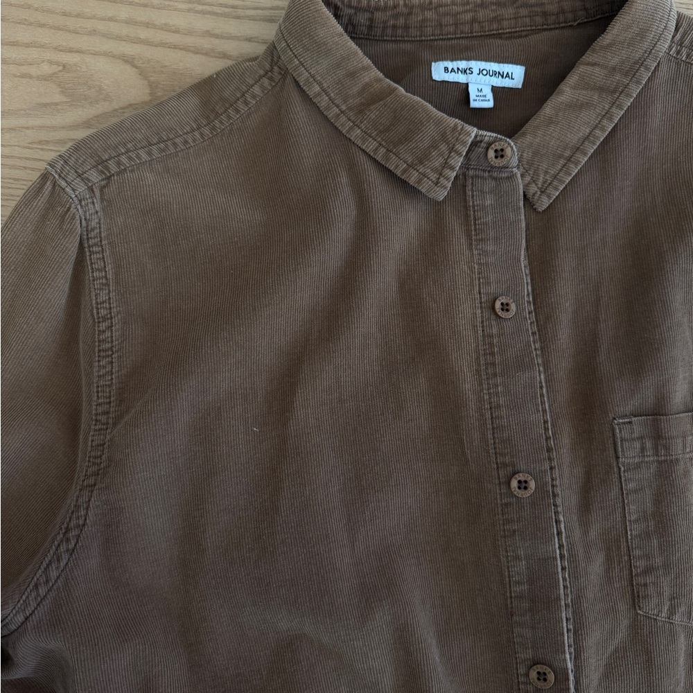Banks Journal Men's Brown Corduroy Button-Down Shirt